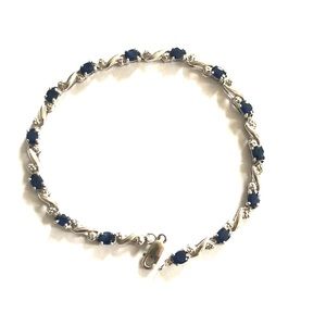 Authentic diamond and natural sapphire bracelet